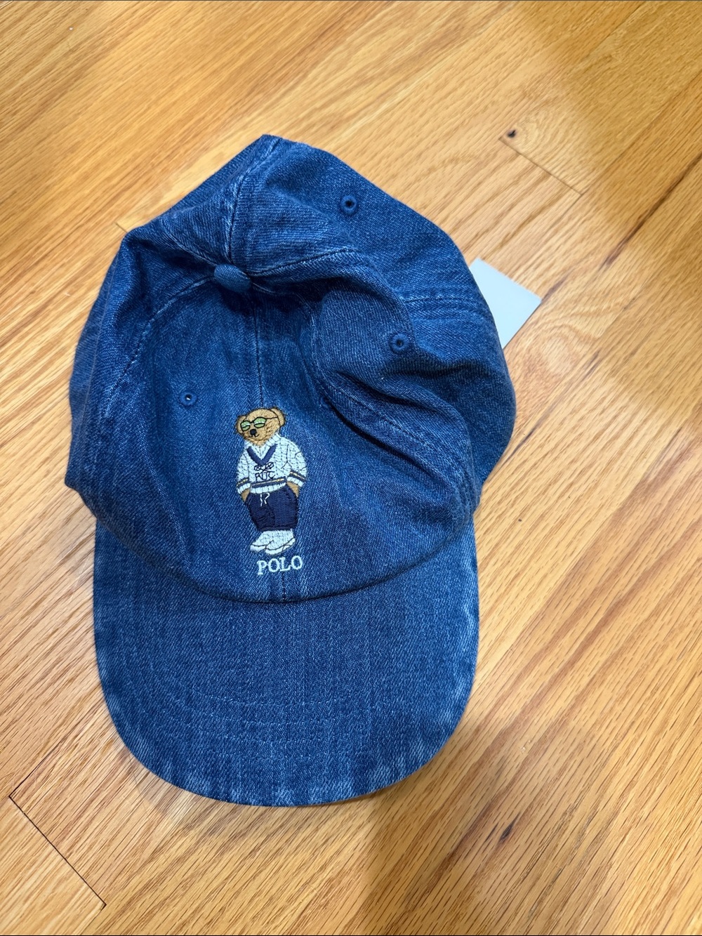 Polo by Ralph Lauren Denim Bear Embroidered Kids Cap - Navy